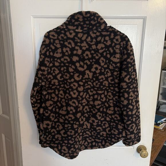 Koolaburra By Ugg Women's Leopard Fleece 1/4 Zip XS Teddy Bear Cozy Warm Winter - Picture 5 of 12